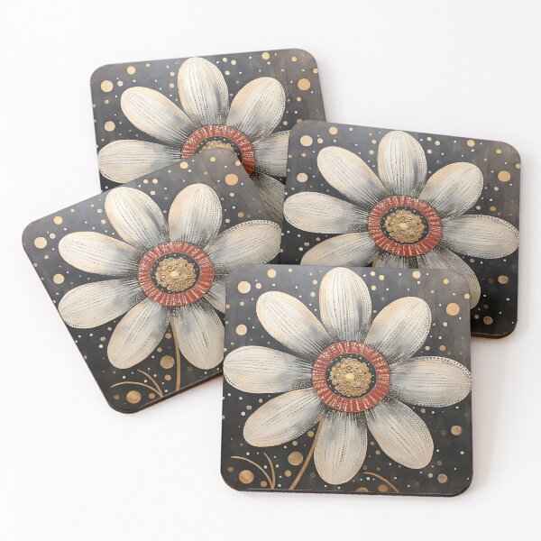 Item preview, Stunning detailed flower with dots art print designed and sold by dcrc.