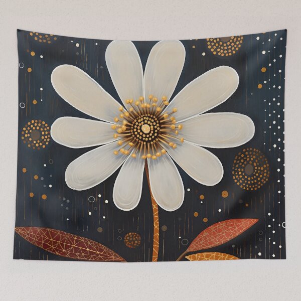 Item preview, stunning detailed flower with dots art print designed and sold by dcrc.