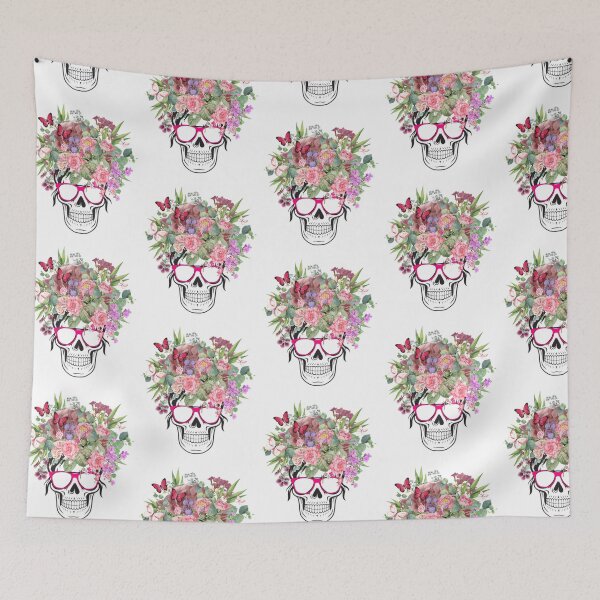 Item preview, Flowery mind of lady skull designed and sold by InverseArt.