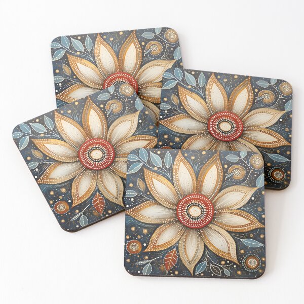 Item preview, stunning detailed flower with dots art print designed and sold by dcrc.