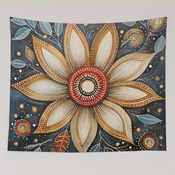 Item preview, stunning detailed flower with dots art print designed and sold by dcrc.