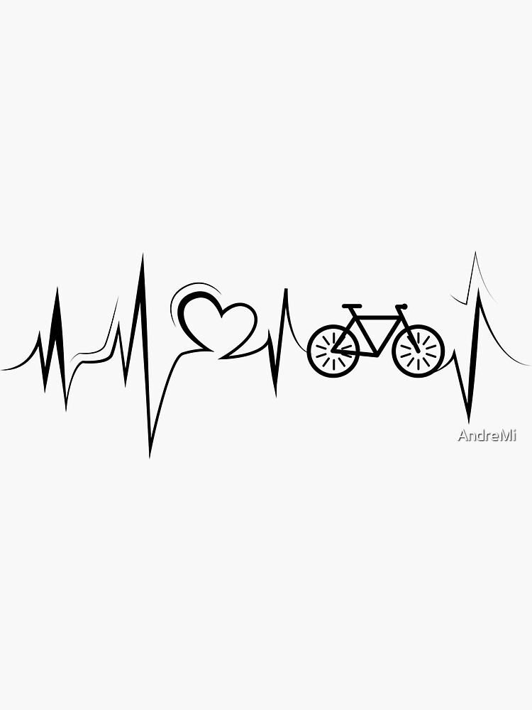 Pegatina Cardiograma Bicicleta Distancia 1,5m