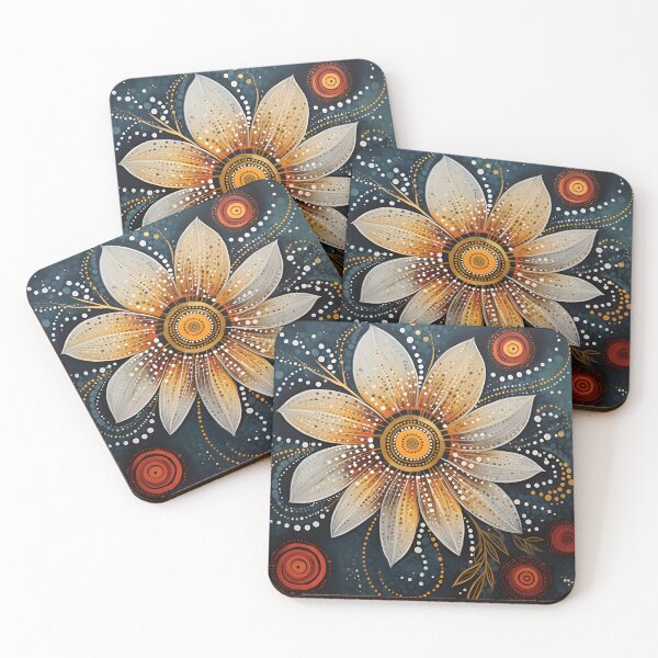 Item preview, stunning detailed flower with dots art print designed and sold by dcrc.