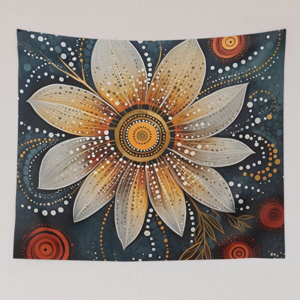 Item preview, stunning detailed flower with dots art print designed and sold by dcrc.