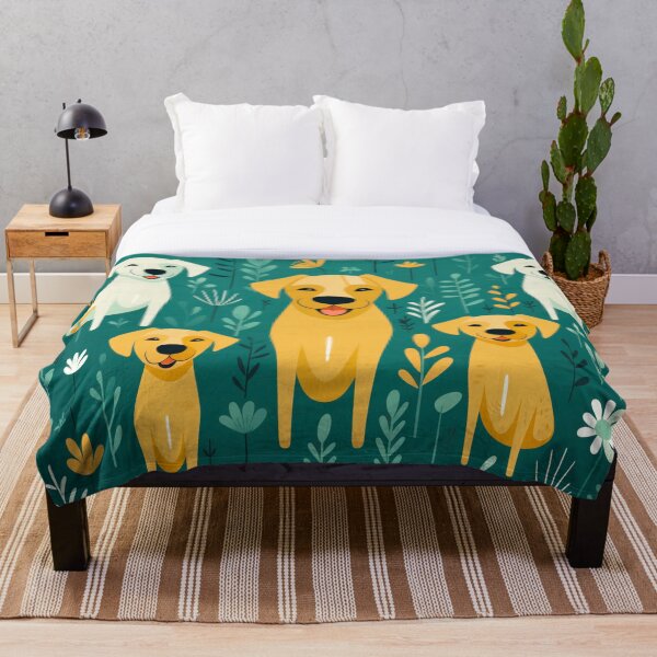 Aperçu de l'œuvre Impression de fleur de chien de compagnie du Labrador jaune créée et vendue par FoxTreeDesign.