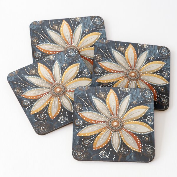 Item preview, stunning detailed flower with dots art print designed and sold by dcrc.