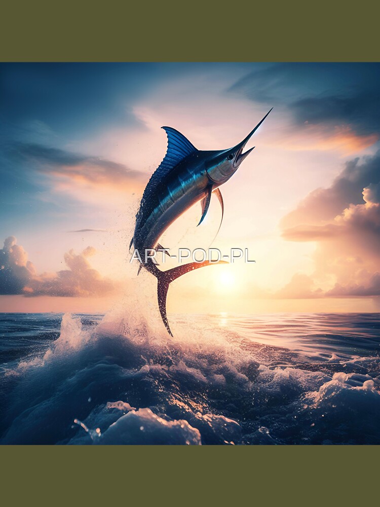 Blue marlin jumping out of the ocean, fishing. Essential T-Shirt