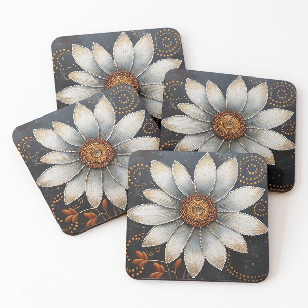 Item preview, stunning detailed flower with dots art print designed and sold by dcrc.