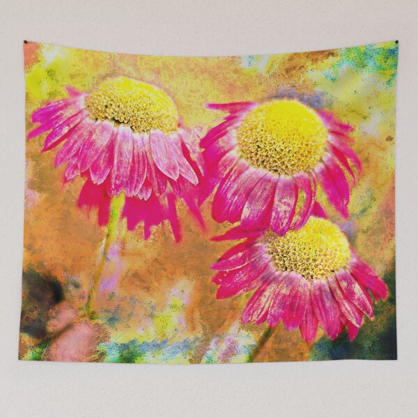 Item preview, Three Pink Daisies designed and sold by FOLK ART FUSION by heidiannemorris.