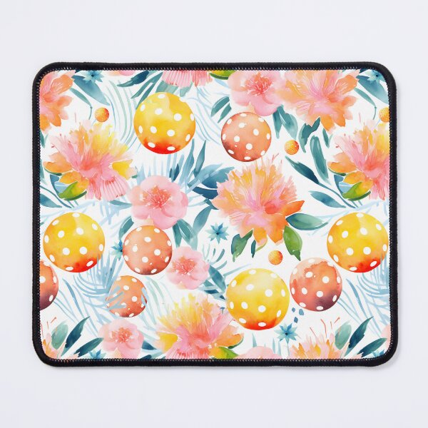 Item preview, Watercolor pastel pickleball pattern with pink dahlia designed and sold by EvieWoj.