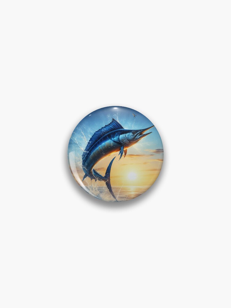 Sailfish Billfish Fishing Deep Sea Sport Pinback Button Pin 