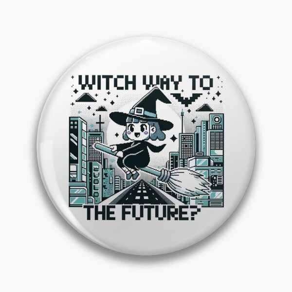 Item preview, Witch Way to the Future - Pixelated Witch on a Broomstick designed and sold by PixelPunkster.