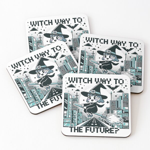 Item preview, Witch Way to the Future - Pixelated Witch on a Broomstick designed and sold by PixelPunkster.