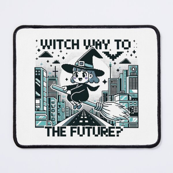 Item preview, Witch Way to the Future - Pixelated Witch on a Broomstick designed and sold by PixelPunkster.