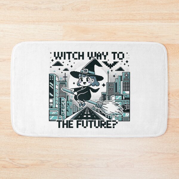 Item preview, Witch Way to the Future - Pixelated Witch on a Broomstick designed and sold by PixelPunkster.