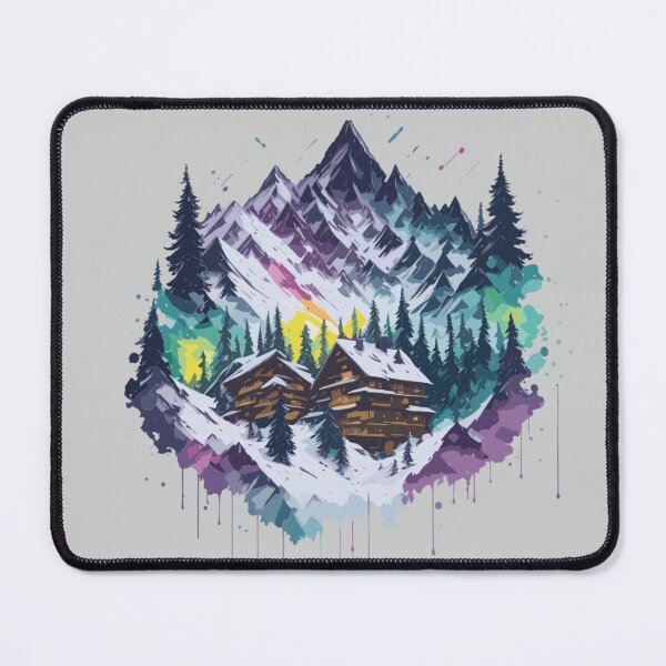 Item preview, Ski Mountain Getaway in the Alpine: Cozy Chalets & Towering Pine Trees designed and sold by MindfulVisionz.