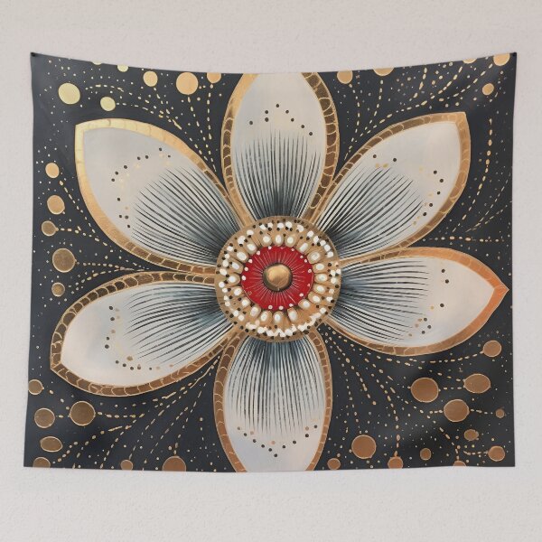 Item preview, stunning detailed flower with dots art print designed and sold by dcrc.