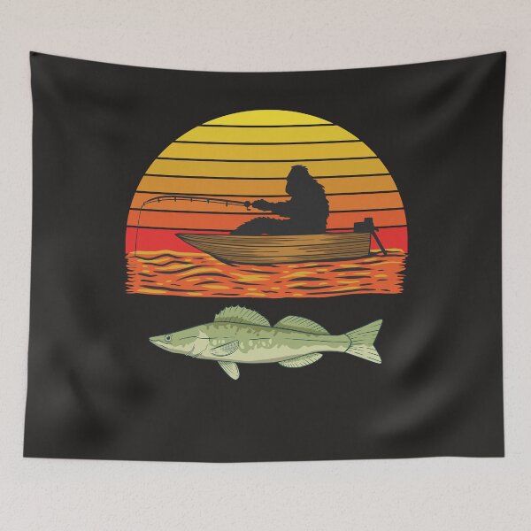 Item preview, Vintage Northern Pike Fishing Bigfoot Hunting Fishermen designed and sold by MrEddie10.