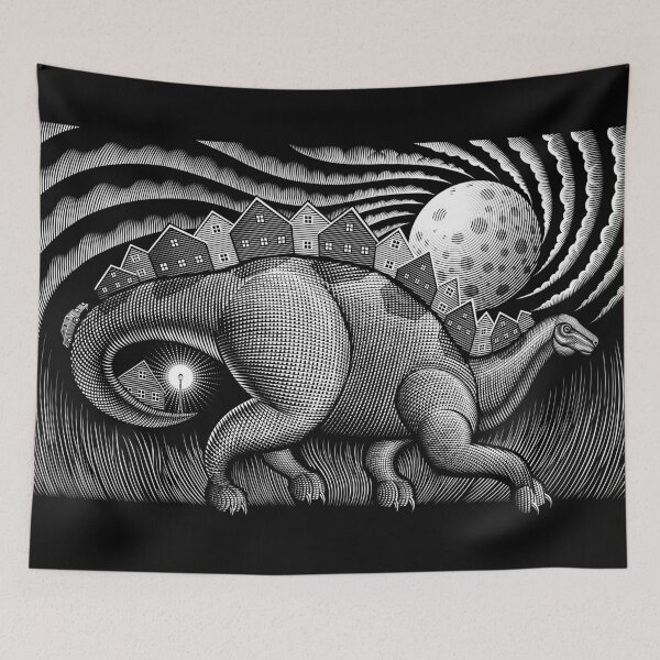 Item preview, "Suburban Stroll" black and white designed and sold by Matt Curtis.