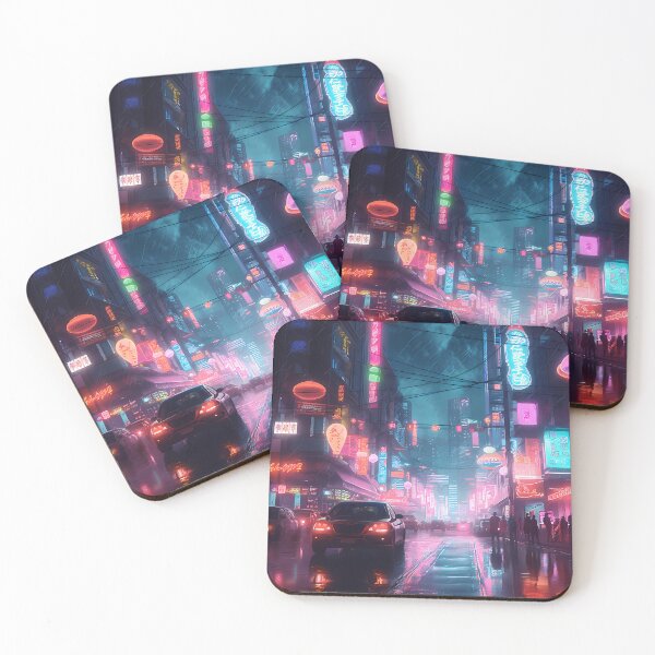 Item preview, Tokyos Midnight Rain: An Anime Spectacle, japanese anime aesthetic designed and sold by EmeraldeaArt.