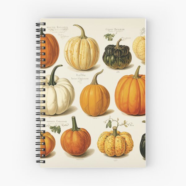 Artikelvorschau, Herbsternte Orange Pumpkin Field Kürbisbeet botanische Illustration entworfen und verkauft von OliveAndSnow.