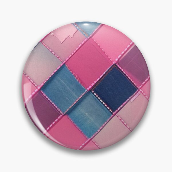 Item preview, Distressed pink and denim Patchwork quilt pattern  designed and sold by Roxburylane.