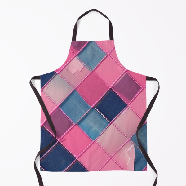 Item preview, Distressed pink and denim Patchwork quilt pattern designed and sold by Roxburylane.