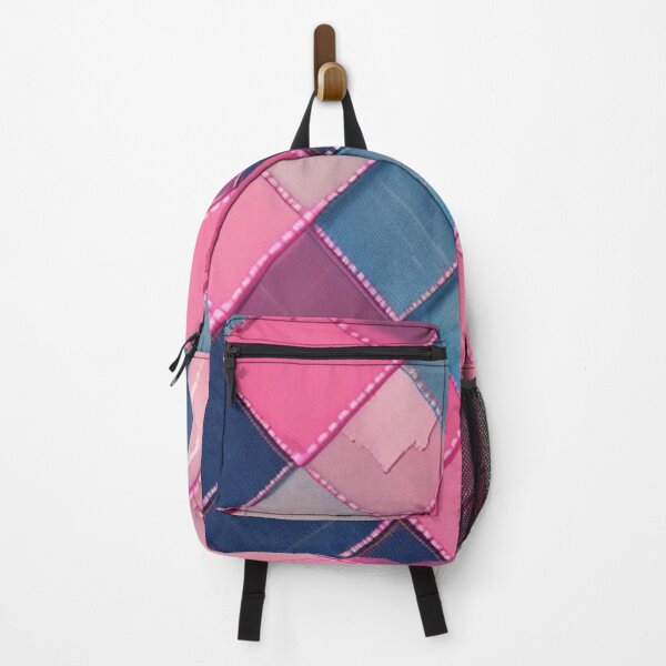 Item preview, Distressed pink and denim Patchwork quilt pattern  designed and sold by Roxburylane.