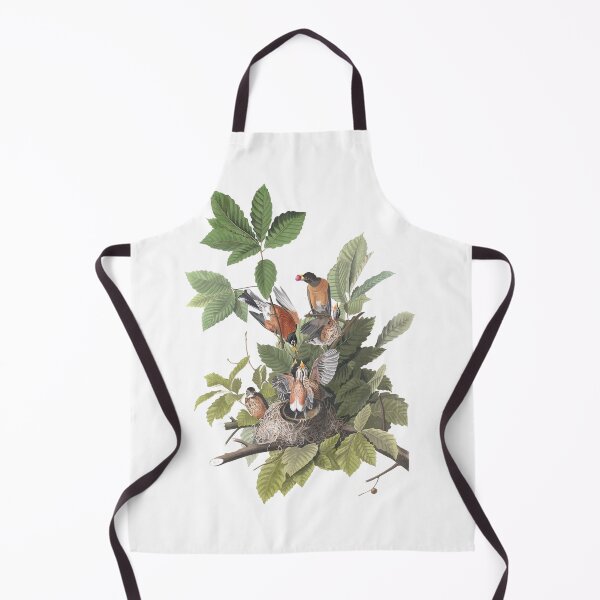 Item preview, American Mother Robins Feeding Young in Nest Bird Vintage Chromolithograph by Audubon and Havell Sweet Pretty Happy Birdwatching Gift designed and sold by ElegantTeaTime.