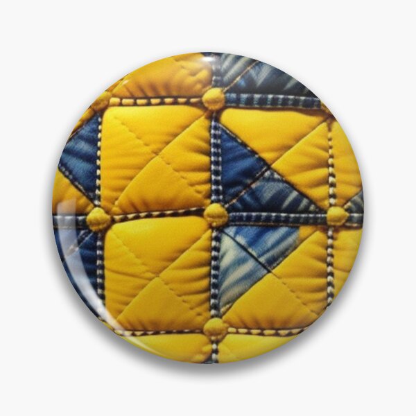 Artikelvorschau, Gelbe und Denim-Patchwork-Steppdecke entworfen und verkauft von Roxburylane.