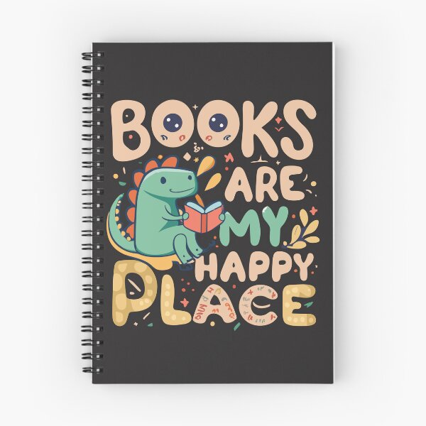Item preview, Funny Dinosaur reading Books are my happy place for Book lovers, Book aesthetics designed and sold by OlivedesignsIN.