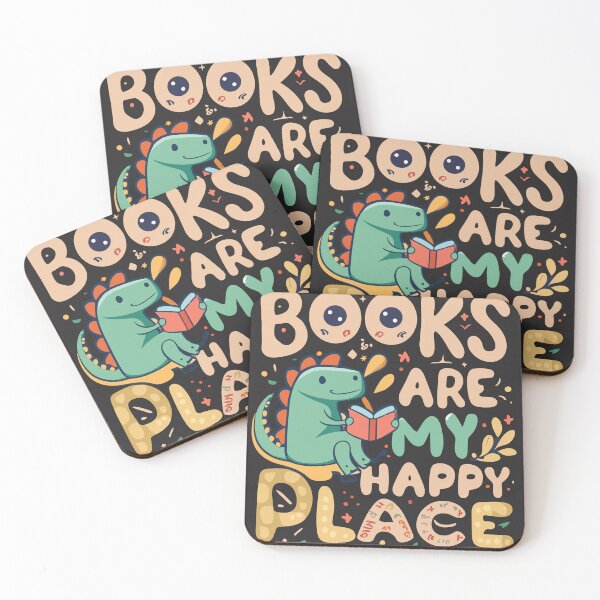 Item preview, Funny Dinosaur reading Books are my happy place for Book lovers, Book aesthetics designed and sold by OlivedesignsIN.