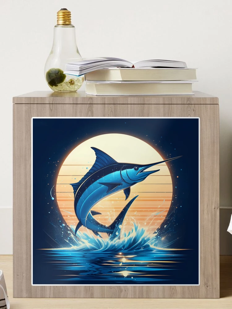 Embossi Printed Marlin Deep Sea Fishing Poster Switch / Outl