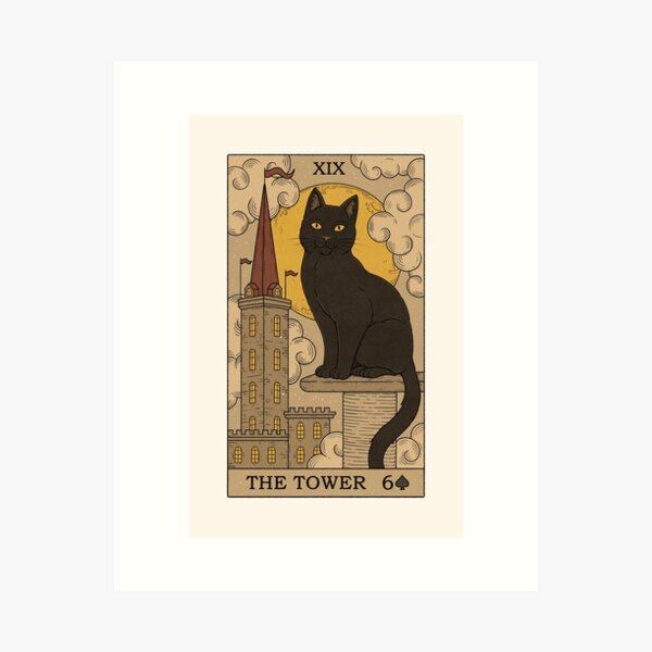 Item preview, The Tower - Cats Tarot designed and sold by Thiago Corrêa.