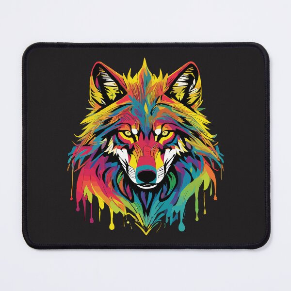 Item preview, Vibrant Psychedelic Wolf Graphic Art designed and sold by MCDPShop.
