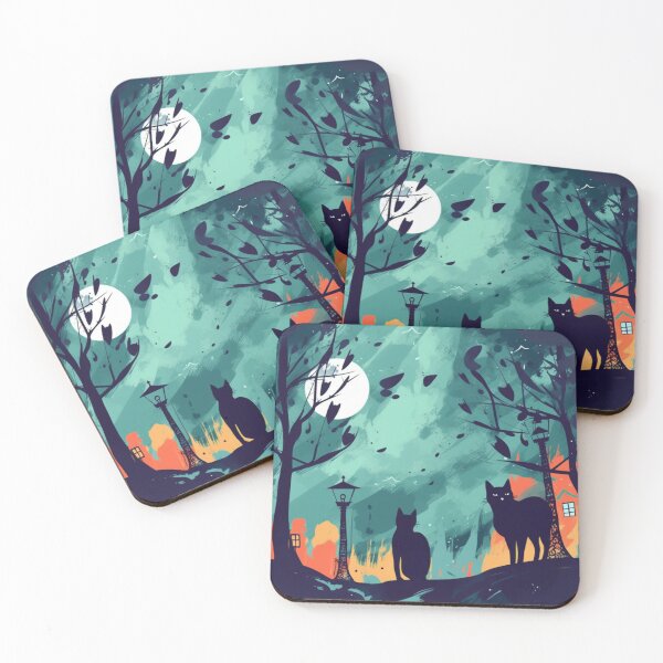 Item preview, Scary Cats at Night designed and sold by Hashola Designs.