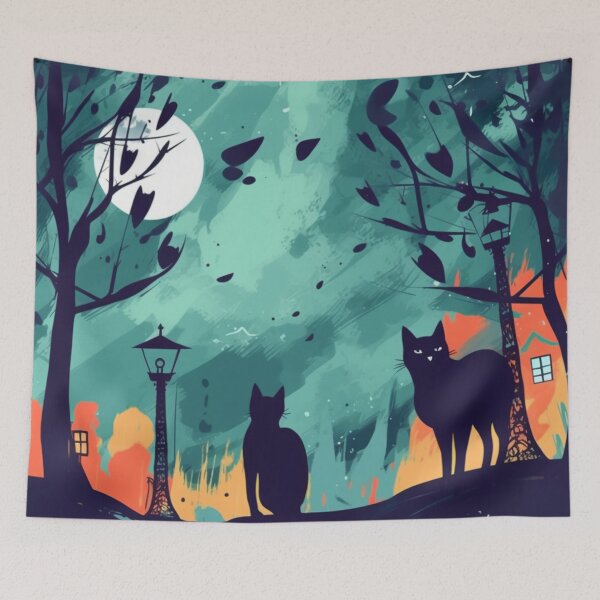 Item preview, Scary Cats at Night designed and sold by Hashola Designs.