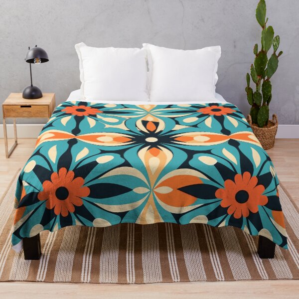 Item preview, Kaleidoscopic Fusion of Mid Century Modern Chinoiserie Florals designed and sold by MidModMaison.