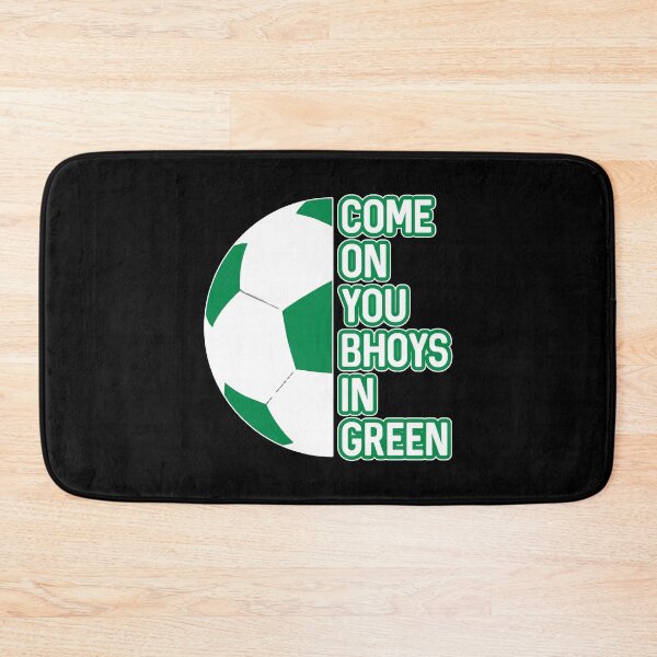 Item preview, COME ON YOU BHOYS IN GREEN, Glasgow Celtic Football Club White and Green Ball and Text Design designed and sold by MacPean.
