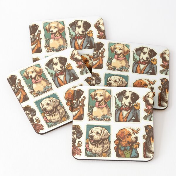 Item preview, Retro vintage dogs Painting -Gentle Dogs  designed and sold by BlueGlam.