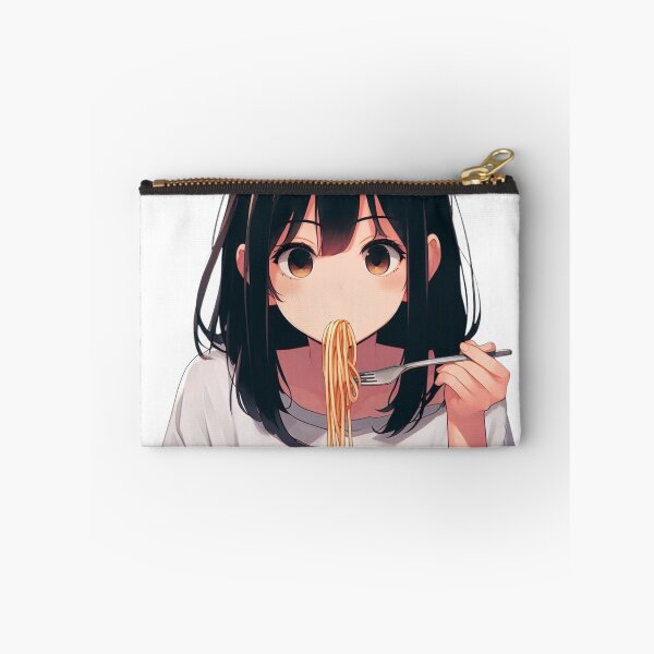 Artikelvorschau, Süßes Anime-Mädchen, das Spaghetti-Nudeln isst, bezaubernd entworfen und verkauft von ProTeeShopping.