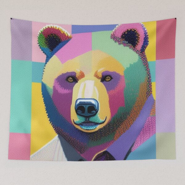 Item preview, Colorful Patchwork bear  designed and sold by Roxburylane.