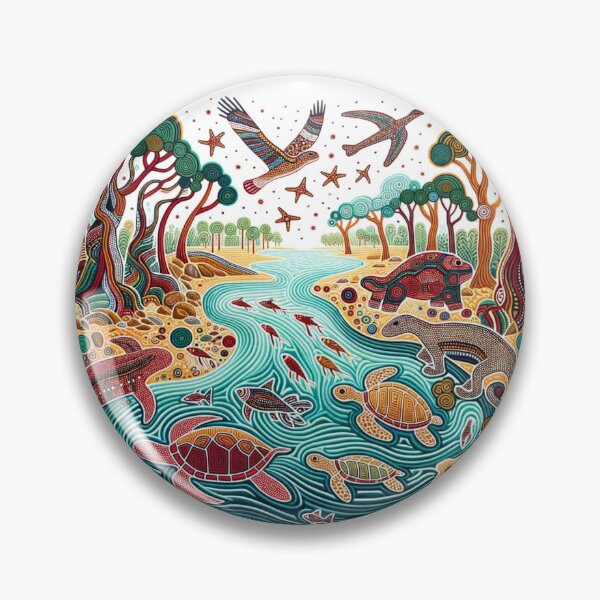 Item preview, colorful geometric turtles inspired by traditional Australian Aboriginal art designed and sold by VoilaPrint.