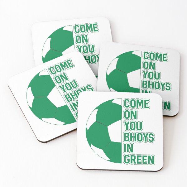 Item preview, COME ON YOU BHOYS IN GREEN, Glasgow Celtic Football Club Green and White Ball and Text Design designed and sold by MacPean.