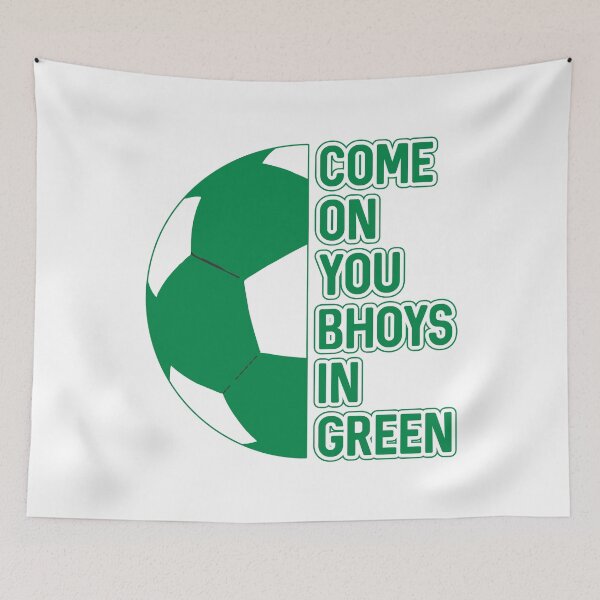 Item preview, COME ON YOU BHOYS IN GREEN, Glasgow Celtic Football Club Green and White Ball and Text Design designed and sold by MacPean.