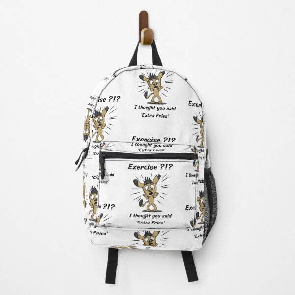 Item preview, Exercise?! I Thought You Said Extra Fries. Funny Fitness Outraged Dog designed and sold by Rebel-Design.
