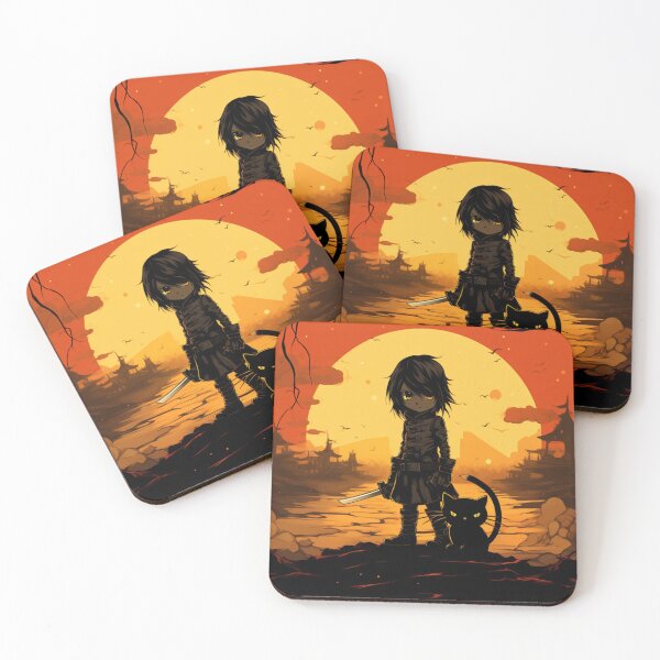 Item preview, Sunset Little Samurai with black tat valley designed and sold by GrinGalore.