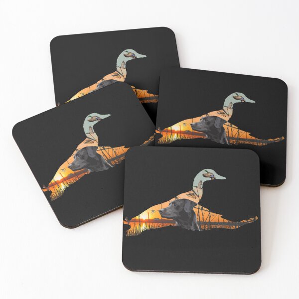 Item preview, Black Labrador and Flying Mallards Sunrise designed and sold by LifeCrush.
