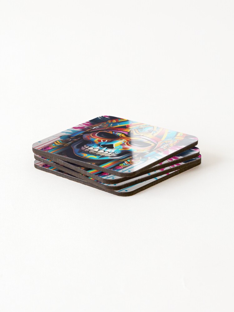 Thumbnail 4 of 5, Coasters (Set of 4), Abstract Aztec designed and sold by MatrixTattoo.