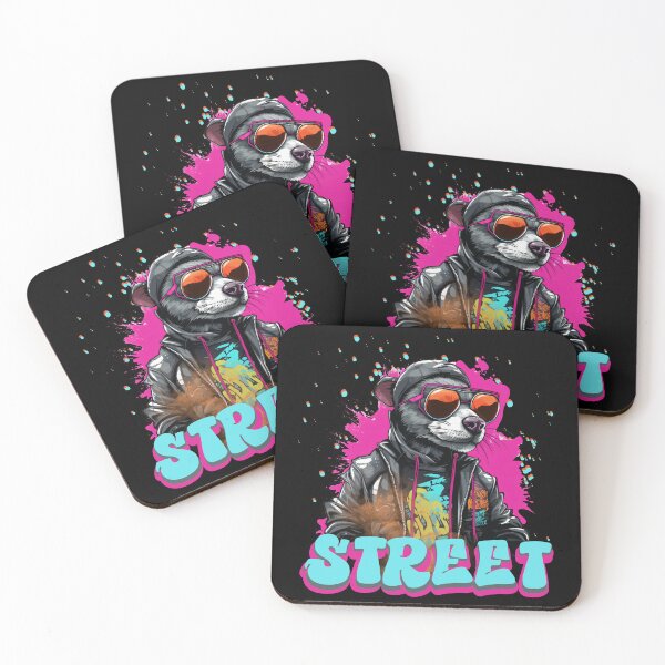 Item preview, Colorful Rat Street Life Rat Blue and Pink designed and sold by Madlen-moon.